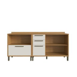 Balcões para Cozinha 3 Portas Basculantes 4 Gavetas e Tampos 200cm 100% MDF Vicenza Espresso Móveis - 4