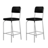 Kit 2 Banquetas Alta Cozinha Americana Gourmet Bar Balcão em Aço Cromado Reforçado Vintage Preto - 3
