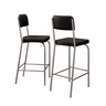 Kit 2 Banquetas Alta Cozinha Americana Gourmet Bar Balcão em Aço Cromado Reforçado Vintage Preto - 2