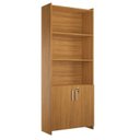 Ver mais imagens de Kit 2 Peças com Mesa para Escritório em L e Armário Multiuso Alto Aberto Espresso Móveis Branco