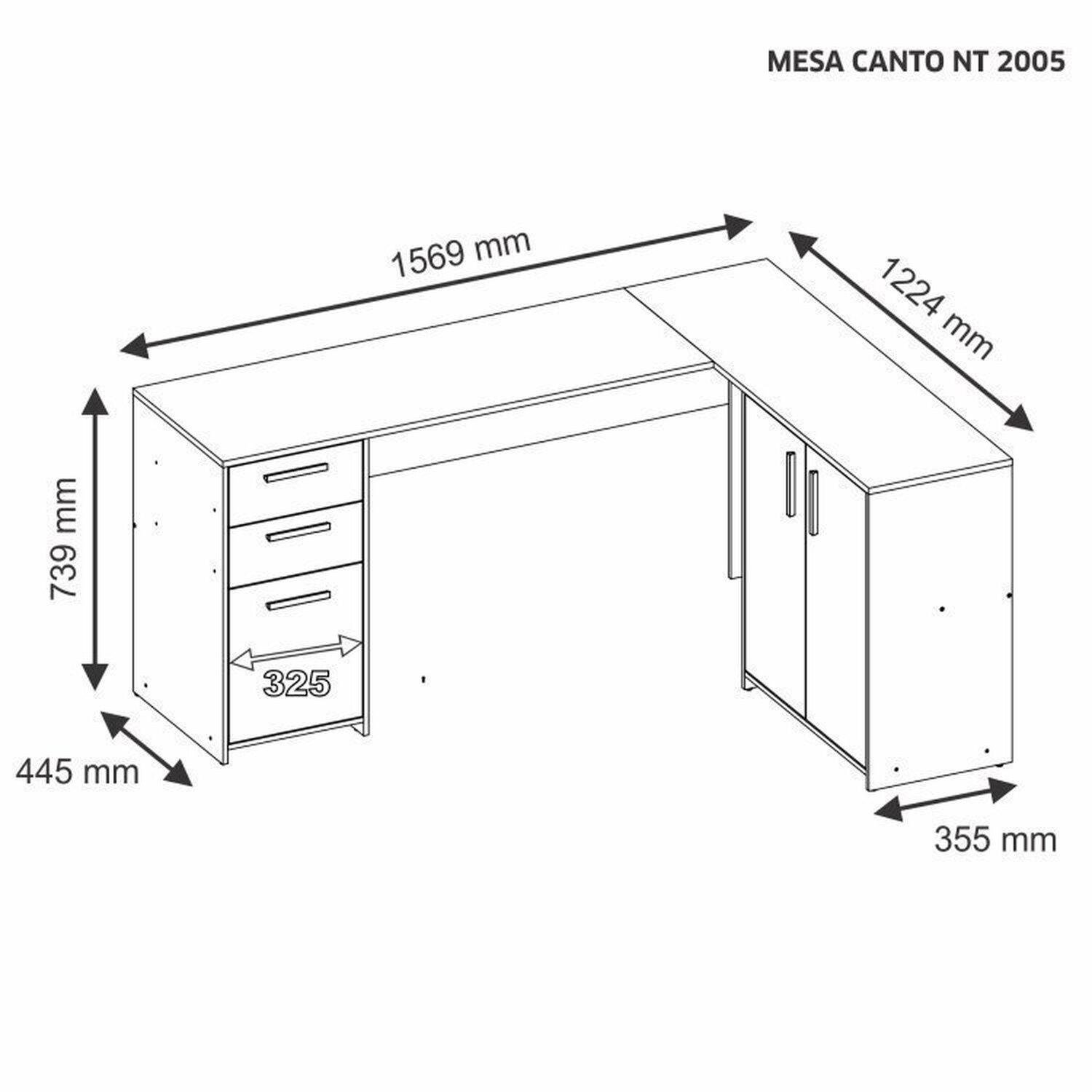 Kit 2 Peças com Mesa para Escritório em L e Armário Multiuso Alto Aberto Espresso Móveis Branco - 13