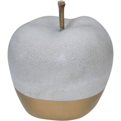 Adorno Decorativo Enfeite Home&co Maça Cimento 12x9x9cm Cinza