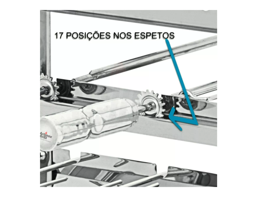 Churrasqueira Rotativa Automática Aço Inox 15 Espetos - 5