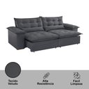 Ver imagem 4 de Sofá Retrátil e Reclinável Alice 250cm Braço 25cm em Veludo Meu Sofá Online