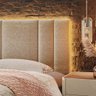 Cabeceira Estofada Led Comfort Cama King Size 200 Cm Linho Linho Bege - 3