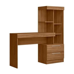 Kit 2 Peças 1 Escrivaninha com Estante 1 Armário 2 Portas Espresso Móveis - 8