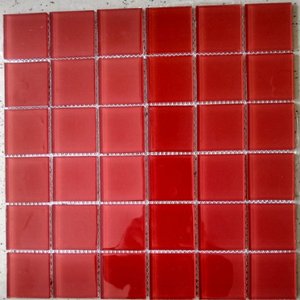 Pastilha Vidro Cristal Vermelha 4 (5x5 Cm ) - Linea Vitral