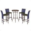 Ver imagem 1 de Mesa Bistro e 4 Banquetas Roma Marrom Corda Náutica 12 Trama Original