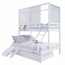 Ver imagem 5 de Treliche Casinha Reta Casal/ Solteiro com Escorregador e Cortina Madeira Maciça Branco Housin