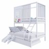 Treliche Casinha Reta Casal/ Solteiro com Escorregador e Cortina Madeira Maciça Branco Housin - 5