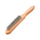 Ver imagem 1 de Kit 4 Escovas de Aço Manual Cabo de Madeira 4 Fil Sparta