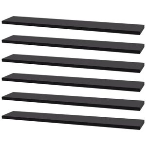 Kit 6 Prateleiras Nicho Mdf Preto