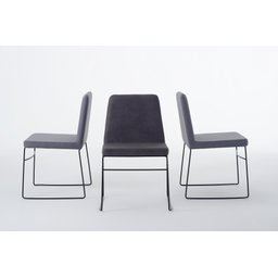 Cadeira Paris Nobuk Off White Base Aço Carbono Preto - Casa Maju - 2