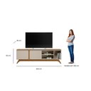 Ver imagem 3 de Rack para TV até 70 Polegadas MDF 200cm Pés em Madeira Maciça Istambul Bege