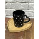 Ver imagem 4 de Caneca de Cerâmica 270ml Preta Alça e Estampa Coração Branco