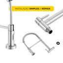 Ver imagem 4 de Torneira para Cozinha Gourmet de Parede Pia Flexível Moderna Aço Inox 304 Prata Brinovar