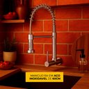 Ver mais imagens de Torneira para Cozinha Gourmet de Parede Pia Flexível Moderna Aço Inox 304 Prata Brinovar
