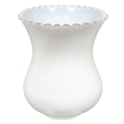 Cúpula Manga Babada P/lampião Retrô de Vidro Branco Brilho - 1