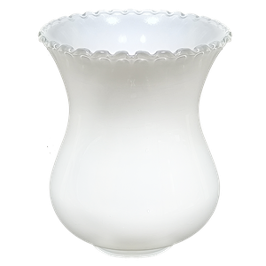 Cúpula Manga Babada P/lampião Retrô de Vidro Branco Brilho