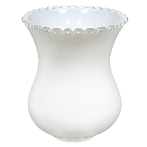 Cúpula Manga Babada P/lampião Retrô de Vidro Branco Brilho