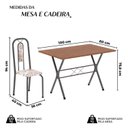 Ver imagem 3 de Conjunto de Mesa Tubular 100cm x 60cm Tampo em MDF com 4 Cadeiras Lívia Prata/Bege