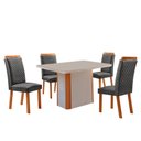 Ver imagem 1 de Mesa de Jantar Isadora 120cm Tampo MDF Vidro Canto Copo com 4 Cadeiras Lorena
