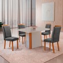 Ver imagem 7 de Mesa de Jantar Isadora 120cm Tampo MDF Vidro Canto Copo com 4 Cadeiras Lorena