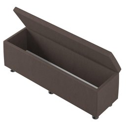 Baú Sapateira Estofada Casal 140 Cm Júpiter Corino Skybox Marrom - 3