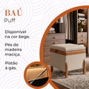 Ver imagem 2 de Puff Baú Recamier Multiuso Pés em Madeira Maciça Atenas Detalhes em Couro Linho Bege