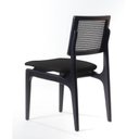 Ver imagem 2 de Cadeira de Madeira Zaya Preta Encosto Tela Sextavada Assento Estofado