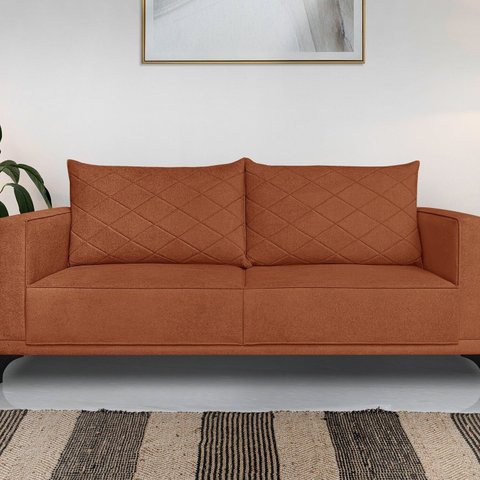Sofá Eliot 2 Lugares 160 cm Linho Boucle Cobre