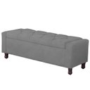Ver imagem 3 de Calçadeira Baú Casal King Size Estofada Valencia Veludo Cinza