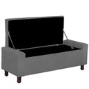 Ver imagem 5 de Calçadeira Baú Casal King Size Estofada Valencia Veludo Cinza