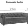 Namoradeira Chesterfield Bourbon Veludo 3 Lugares - 2