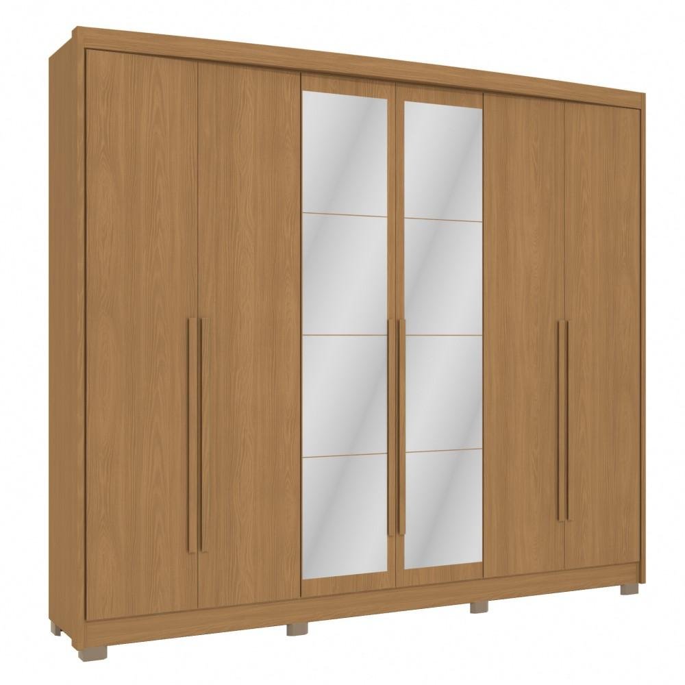 Guarda Roupa Casal 6 Portas com Espelho e 6 Gavetas Kappesberg