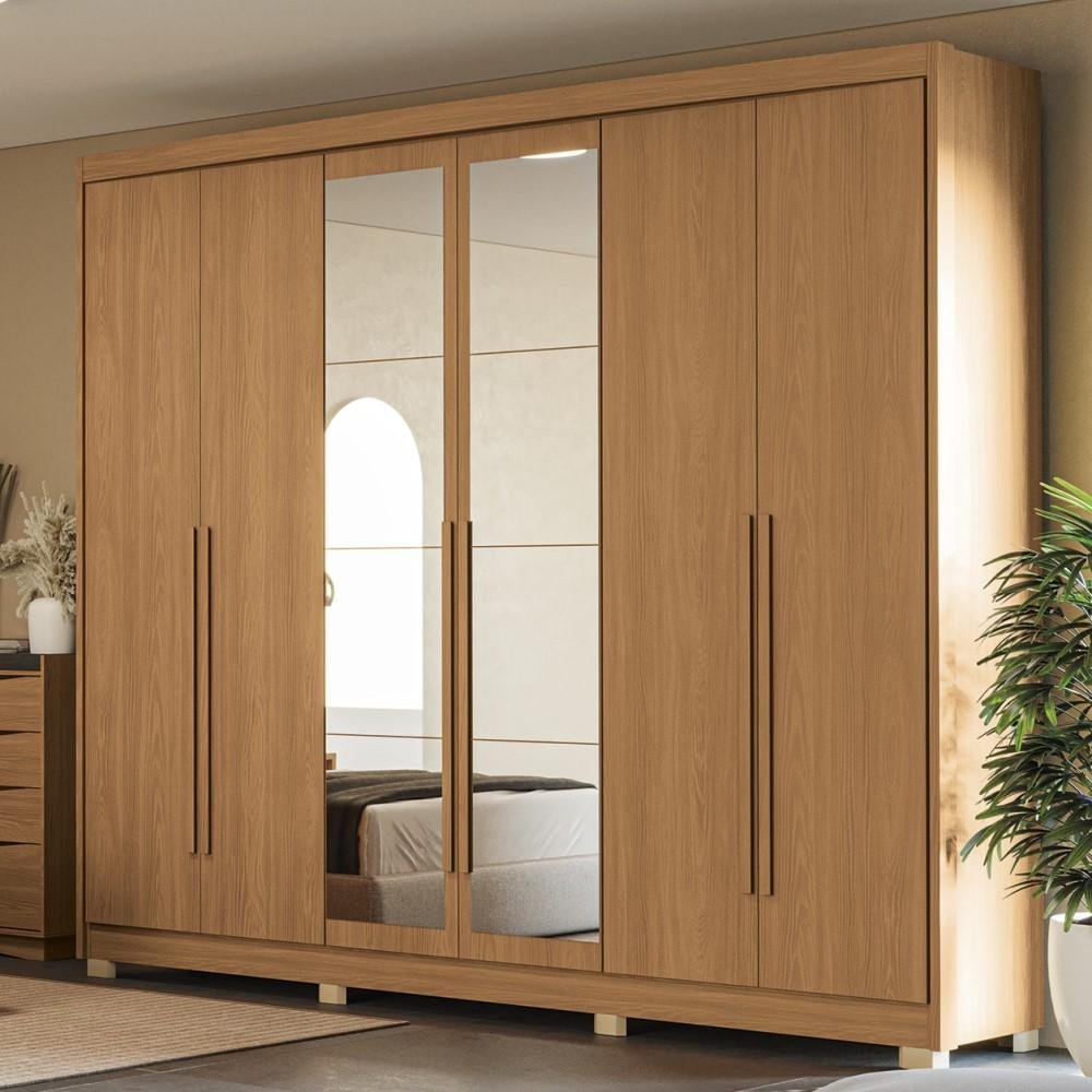 Guarda Roupa Casal 6 Portas com Espelho e 6 Gavetas Kappesberg