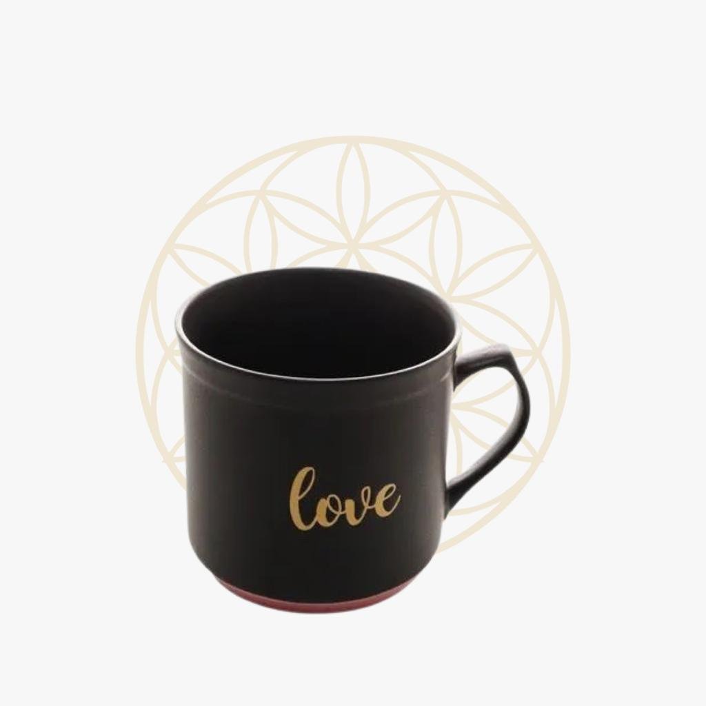 Caneca Cerâmica Love Preto Matt/rosa 660ml