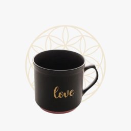 Caneca Cerâmica Love Preto Matt/rosa 660ml - 1