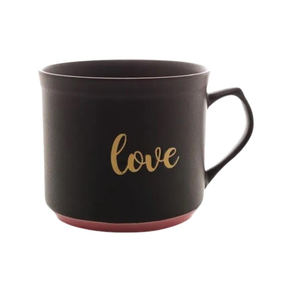 Caneca Cerâmica Love Preto Matt/rosa 660ml - 3