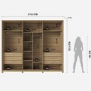 Ver imagem 5 de Guarda Roupa Casal 6 Portas Reflecta com LED 100% MDF Speculum 274cm - Carvalho