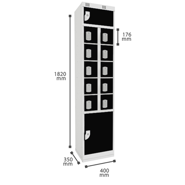 Armário de Celular com Carregador Usb - Nk 2720 Nilko Armários Preto - 3