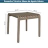 Mesa Lateral e de Apoio Quadrada Área Externa Outdoor Gávea Rivatti Polipropileno Fendi Proteção - 2