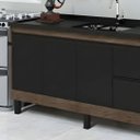 Ver imagem 2 de Gabinete Cozinha 2 Gavetas e 3 Porta Armário 144cm Multiuso:avelato/preto