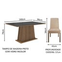 Ver imagem 4 de Conjunto Sala de Jantar Madesa Sabrina Mesa Tampo de Vidro com 4 Cadeiras - Rustic/preto/imperial