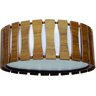 Lustre Plafon Madeira Ripado Redondo 30 Cm para Sala de Estar Sala de Jantar Cor Freijó - 1
