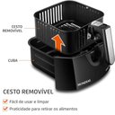 Ver imagem 2 de Kit Air Fryer Mondial 4L 1500W e Batedeira Mondial 3,6L 400W Preto 110V