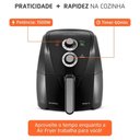 Ver imagem 5 de Kit Air Fryer Mondial 4L 1500W e Batedeira Mondial 3,6L 400W Preto 110V