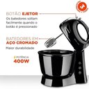 Ver imagem 7 de Kit Air Fryer Mondial 4L 1500W e Batedeira Mondial 3,6L 400W Preto 110V
