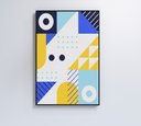 Ver imagem 4 de Quadro Geométrico Colorido 9 - 60x90 Cm - Vidro Impresso