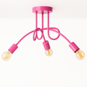 Ver imagem 1 de Plafon Laço Aluminio Teto e27 3 Luzes Lumini Lab - Rosa Bebe